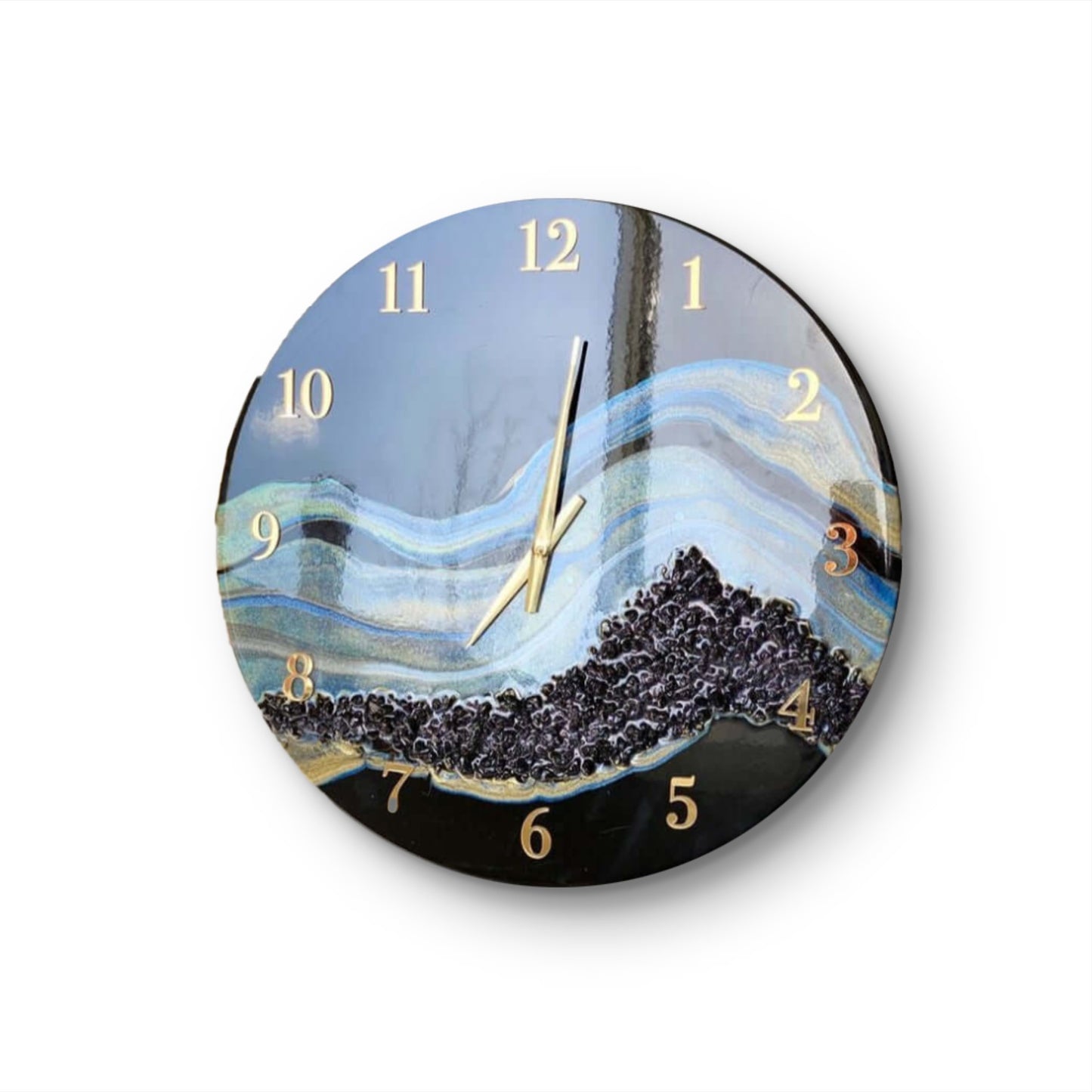 Black Abstract Mountain Wall Clock - 27 Inches/ 60 cm