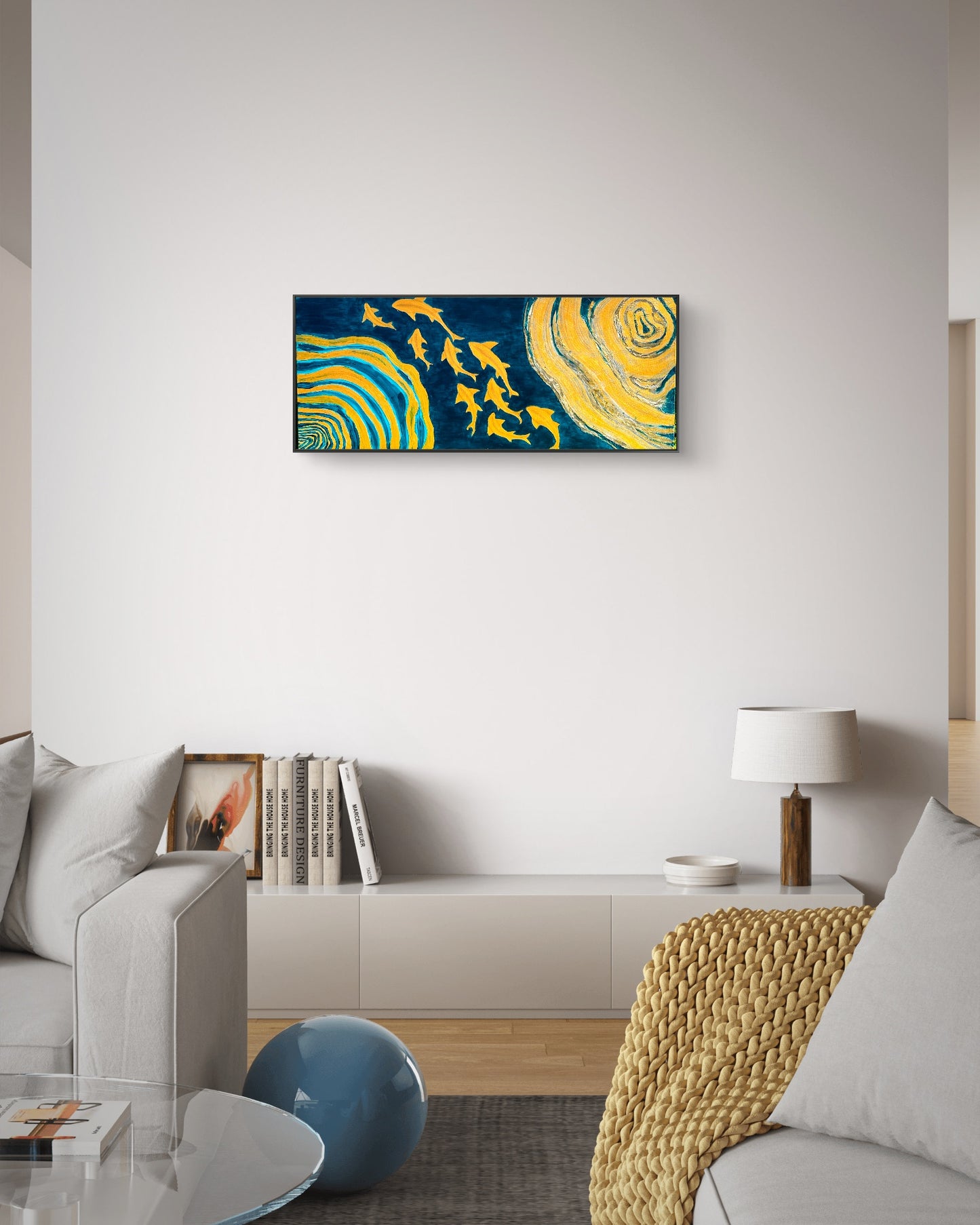 Golden Harmony Print - Hand-Painted Acrylic