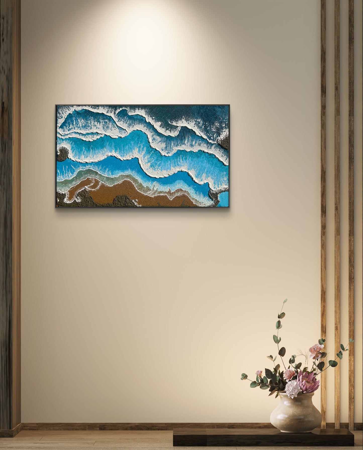 Ocean's Serenity - Textured Hand-Painted Print