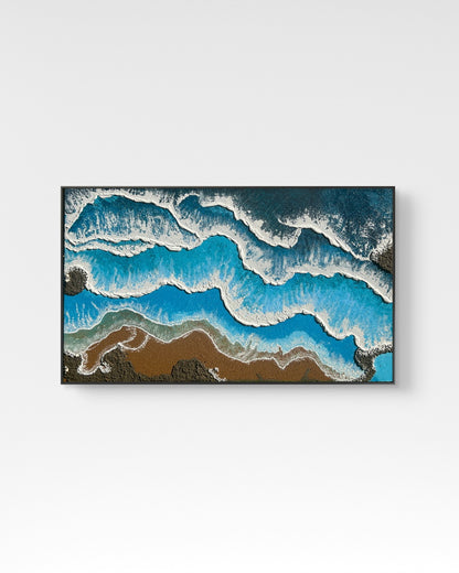 Ocean's Serenity - Textured Hand-Painted Print