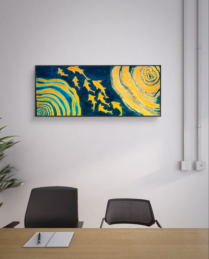 Golden Harmony Print - Hand-Painted Acrylic