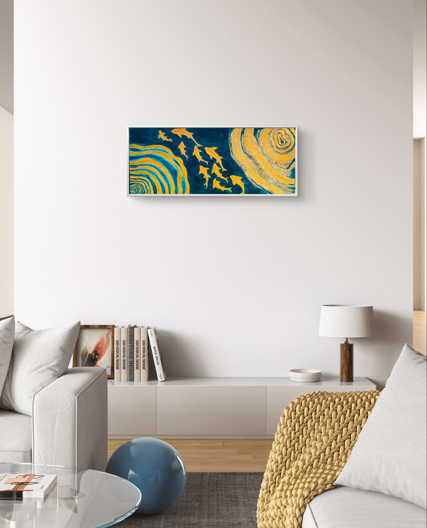 Golden Harmony Original- Hand-Painted Acrylic Canvas