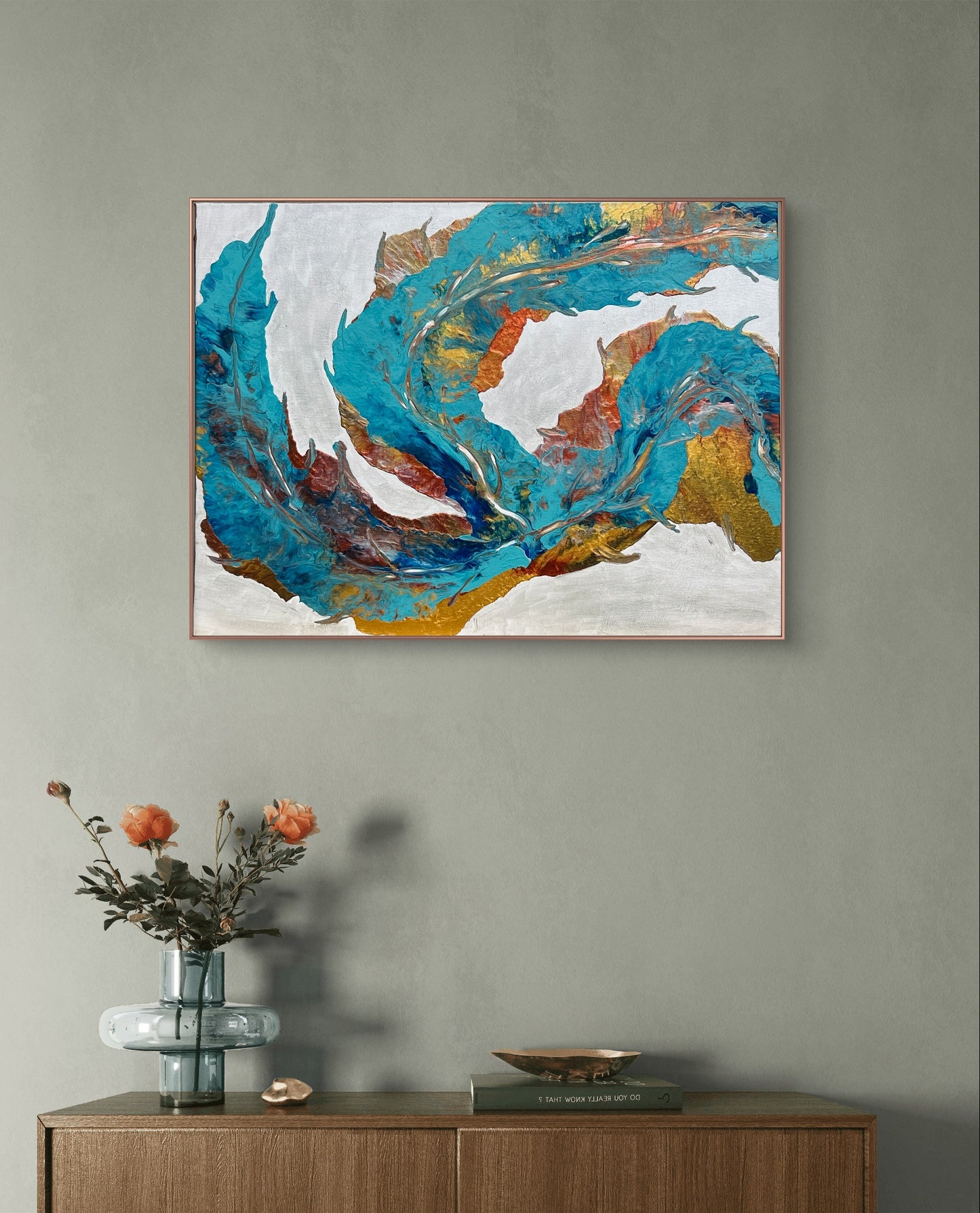 Flowing Energies – Abstract Hand-Painted Artwork for Harmony & Prosperity