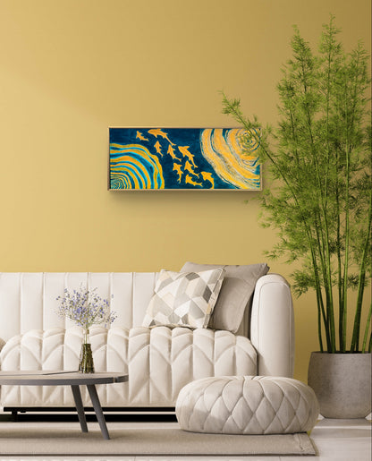 Golden Harmony Original- Hand-Painted Acrylic Canvas