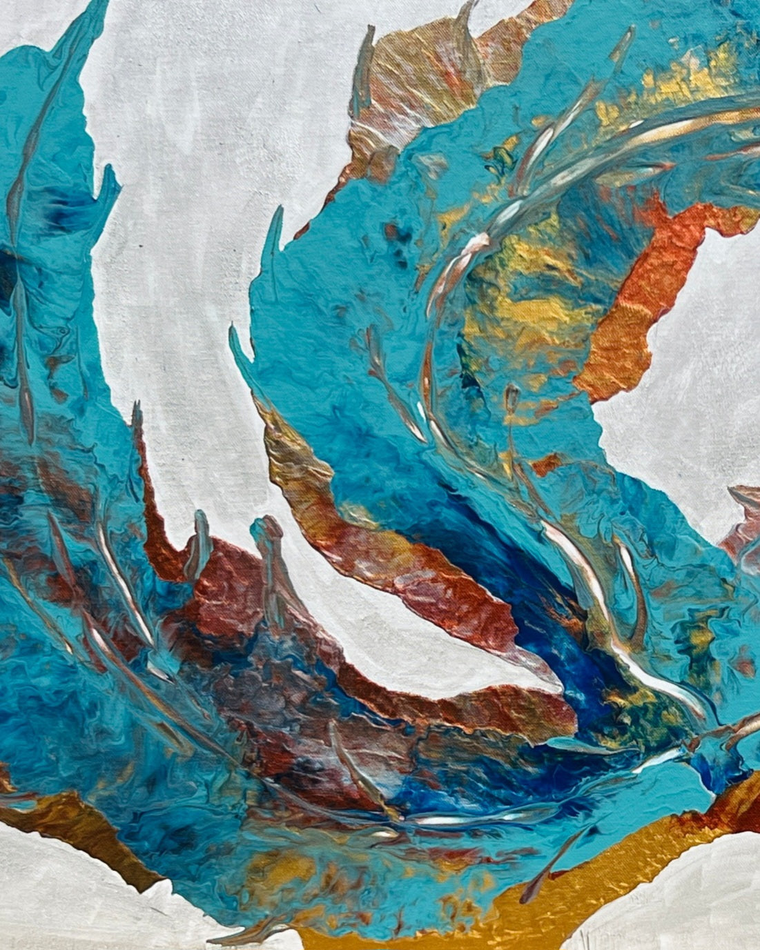 Flowing Energies – Abstract Hand-Painted Artwork for Harmony & Prosperity