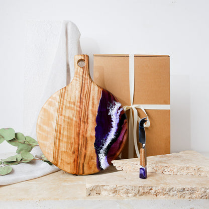 Purple Resin Handmade Cheese Knife