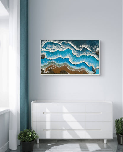 Ocean's Serenity Original - Textured Hand-Painted Canvas