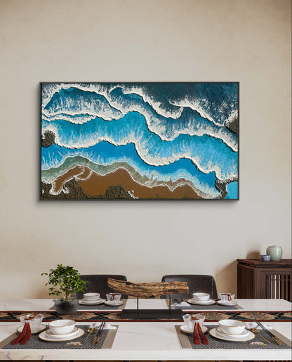 Ocean's Serenity - Textured Hand-Painted Print