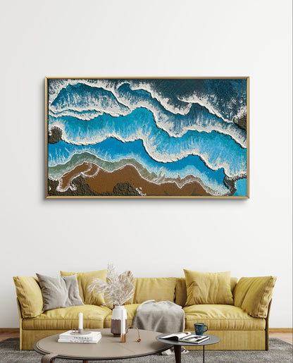 Ocean's Serenity Original - Textured Hand-Painted Canvas