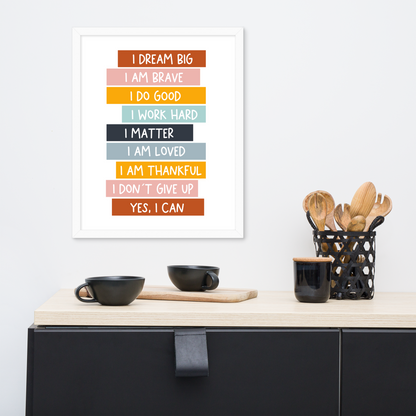 Inspiring Affirmation Poster for Kids and Teens and Adults