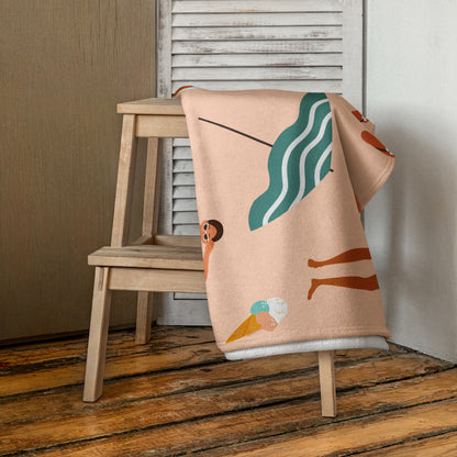 Peach Vibrant Unique Design Beach Towel – Super Soft & Cozy Bath, Holiday Towel