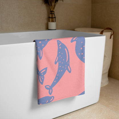 Pink Vibrant Unique Design Beach Towel – Super Soft & Cozy Bath, Holiday Towel